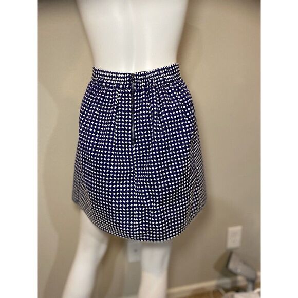Dina Be Women’s Pleated Navy Mini Skirt White “X” or Crosses Size Small - Picture 2 of 7